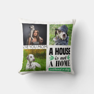 Coussin Aimez-vous maman noir collage personnalisé & citat