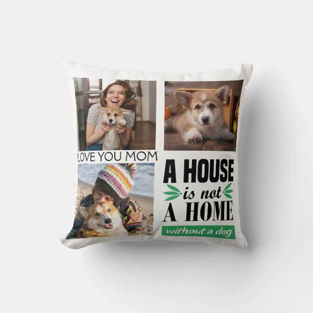 Coussin Aimez-vous Maman personnalisée 3 photo collage ave (Recto)