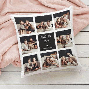 Coussin Aimez-vous maman   Photo Collage Texte manuscrit