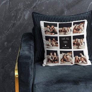 Coussin Aimez-vous Papa   Photo Collage Texte manuscrit