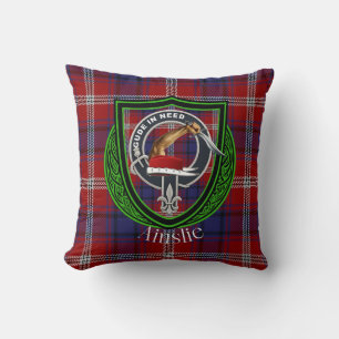 Coussin Ainslie Scottish Clan Tartan & Crest
