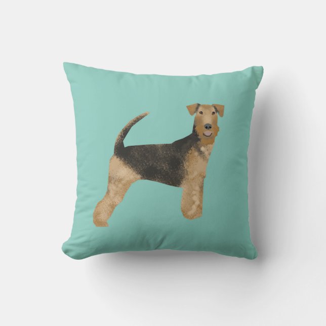 Coussin airedale, airedale terrier, love, dog love (Recto)