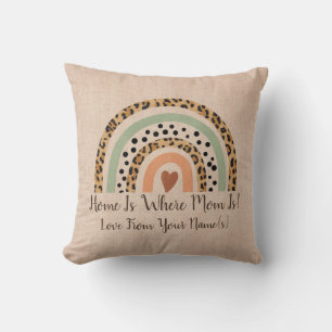 Coussin Ajouter des noms Accueil où Maman Leopard Rainbow