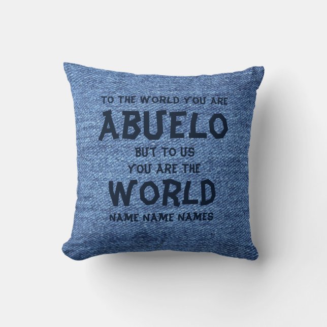 Coussin Ajouter Des Noms Au Monde Que Vous Êtes Abuelo Gra (Recto)