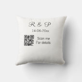 Coussin Ajouter le nom du couple date année Q R code ici m (Verso)