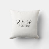 Coussin Ajouter monogramme du nom du couple ajouter date a (Verso)
