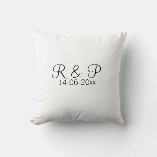 Coussin Ajouter monogramme du nom du couple ajouter date a (Recto)