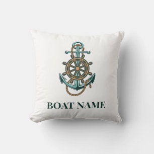 Coussin Ajouter Nom du bateau Ancres nautiques Voile