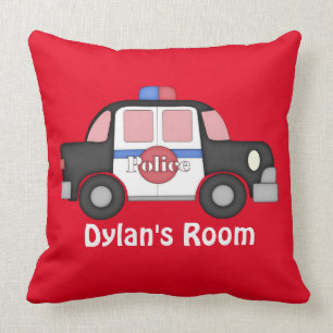 Coussin Ajouter nom garçon chambre Police voiture jeter l'
