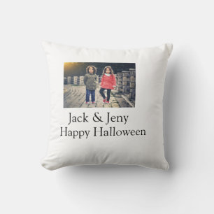 Coussin ajouter nom photo texte Halloween enfant fille gar
