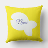 Coussin Ajouter Nom Poisson Blanc Poisson Jaune Enfants Ex (Verso)