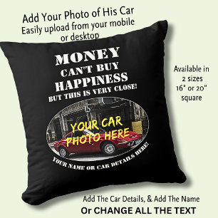Coussin Ajouter Nom, Sa Photo De Voiture, Texte, Voiture D