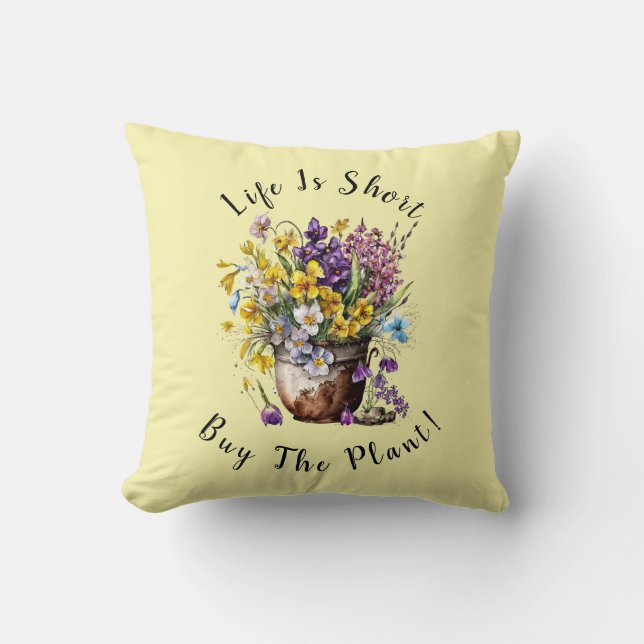Coussin Ajouter Nom, Texte - La vie est courte, achetez la (Recto)