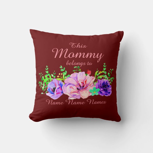 Coussin Ajouter ou modifier des noms - Cette maman apparti (Recto)