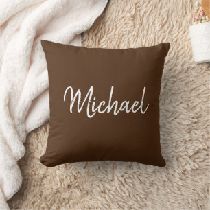 Coussin Ajouter Personnalisé Votre Propre Nom Élégant Brow