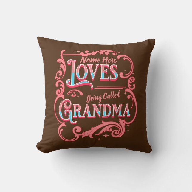 Coussin Ajouter Un Nom Aime Être Appelé Grand-Mère Grand-M (Recto)