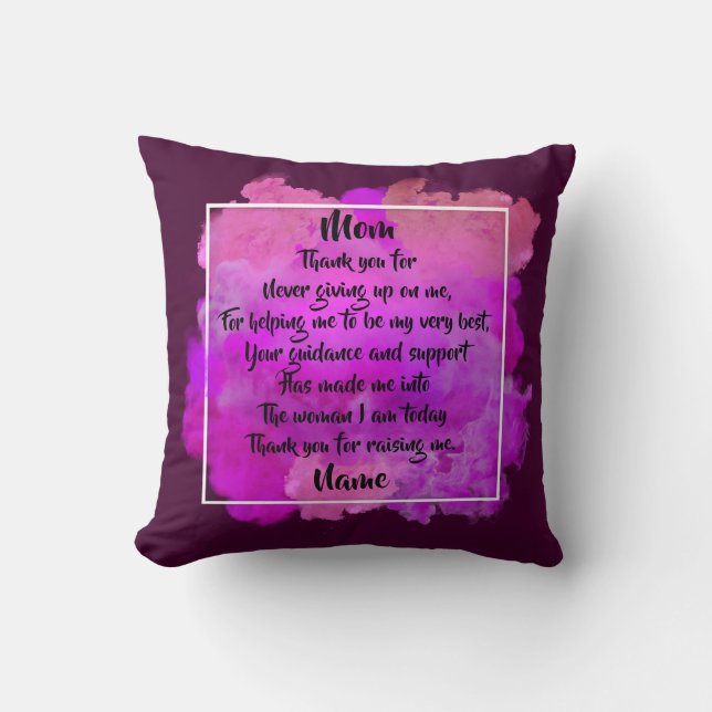 Coussin Ajouter un nom Changer le texte Merci Maman Fête d (Recto)
