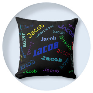 Coussin Ajouter un nom ou un mot   multicolore