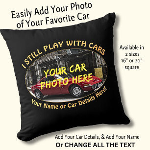 Coussin Ajouter Un Nom, Sa Photo De Voiture, Texte, Je Jou
