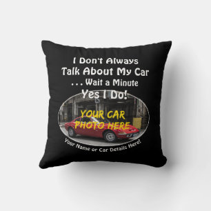 Coussin Ajouter un nom, sa photo de voiture, texte, ne pas
