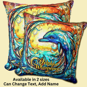Coussin Ajouter un nom Texte Dauphin Abstrait Natation dan