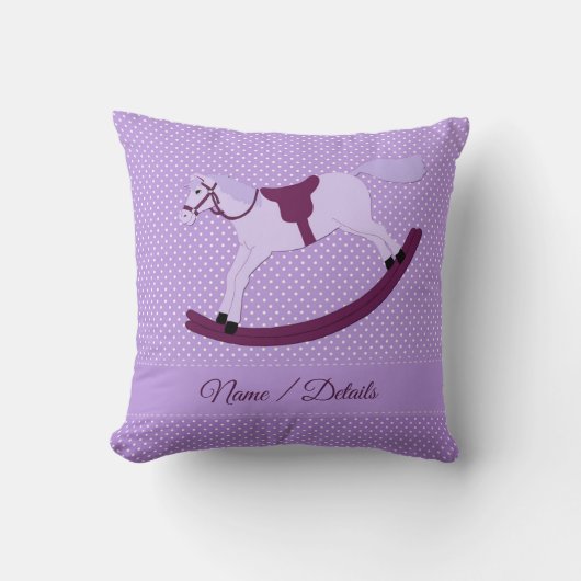 Coussin Ajouter un texte Modifier le nom Mauve Rocking Hor (Recto)