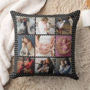 Coussin AJOUTER VOS PHOTOS collage personnalisé Fête des m