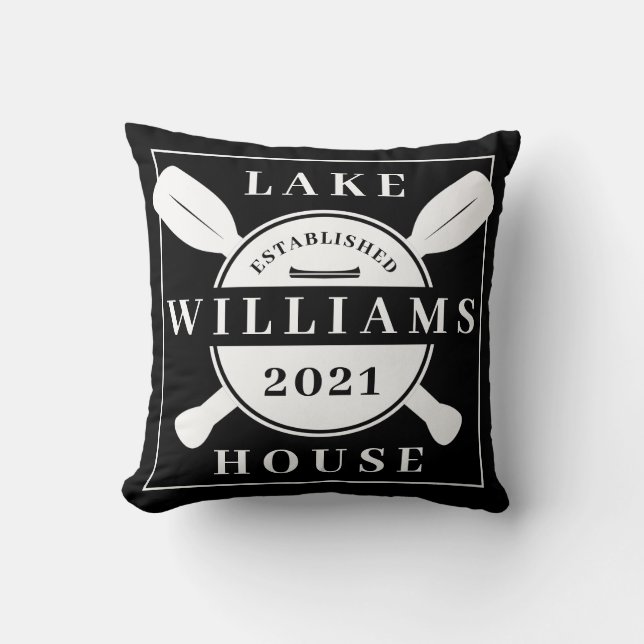 Coussin Ajouter votre nom et votre année | Lake House (Recto)