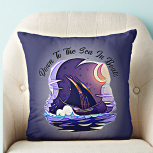 Coussin Ajouter Votre Nom Votre Texte, Bateau À Voile, Nua