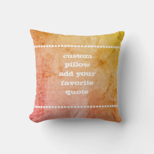 Coussin ajouter votre propre devis aquarelle abstraite ave