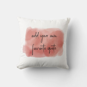 Coussin ajouter votre texte couleur d'aquarelle terre cuit