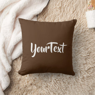 Coussin Ajouter votre texte Elegant Moderne Modèle Brown