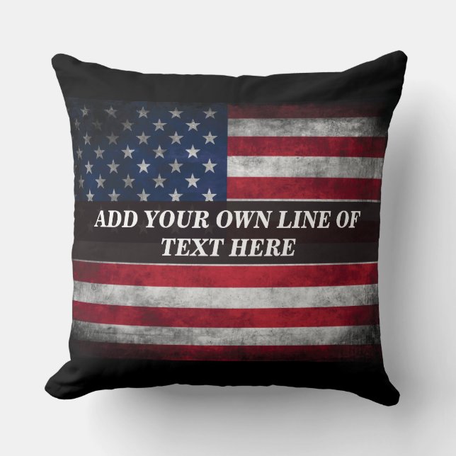 Coussin Ajouter votre texte sur le drapeau américain (Recto)