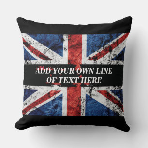 Coussin Ajouter votre texte sur le drapeau anglais