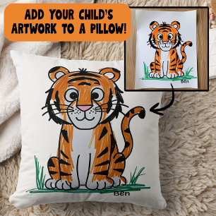 Coussin Ajoutez l'œuvre d'art de votre enfant à la décorat