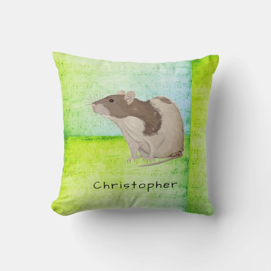 Coussin Ajoutez votre conception nommée de rat (Recto)