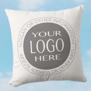 Coussin Ajoutez votre propre logo et texte circulaire