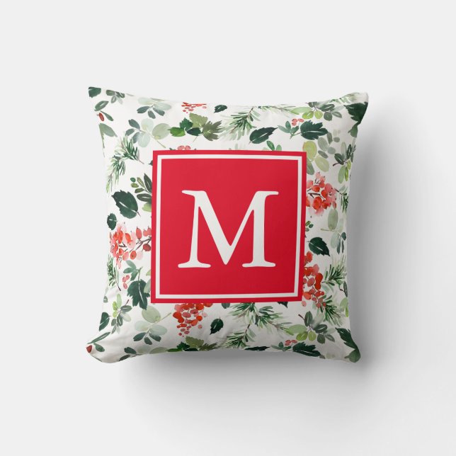 Coussin Ajoutez votre propre Motif de vacances Monogram (Recto)