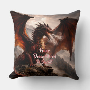 Coussin Ajoutez votre texte - Dragon de feu à ailes rouges
