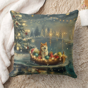 Coussin Akita Christmas Festive Voyage