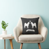Coussin Akitas Love - Silhouettes de chien avec / Coeur (Chaise)