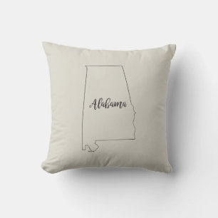 Coussin Alabama State Map Jetez l'oreiller