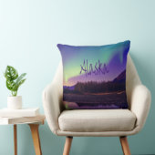 Coussin Alaska Northern Lights Mountains Lake (Chaise)