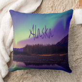 Coussin Alaska Northern Lights Mountains Lake (Couverture)