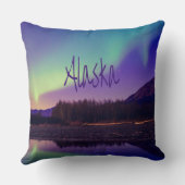 Coussin Alaska Northern Lights Mountains Lake (Verso)