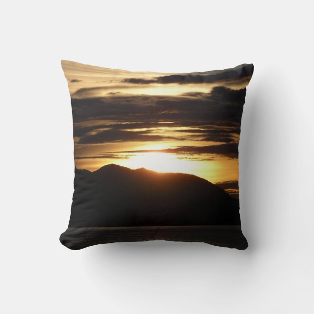 Coussin Alaskan Sunset III Belle photographie de l'Alaska (Recto)