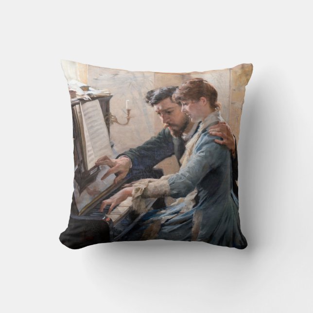 Coussin Albert Edelfeel - Jouer au piano (Recto)