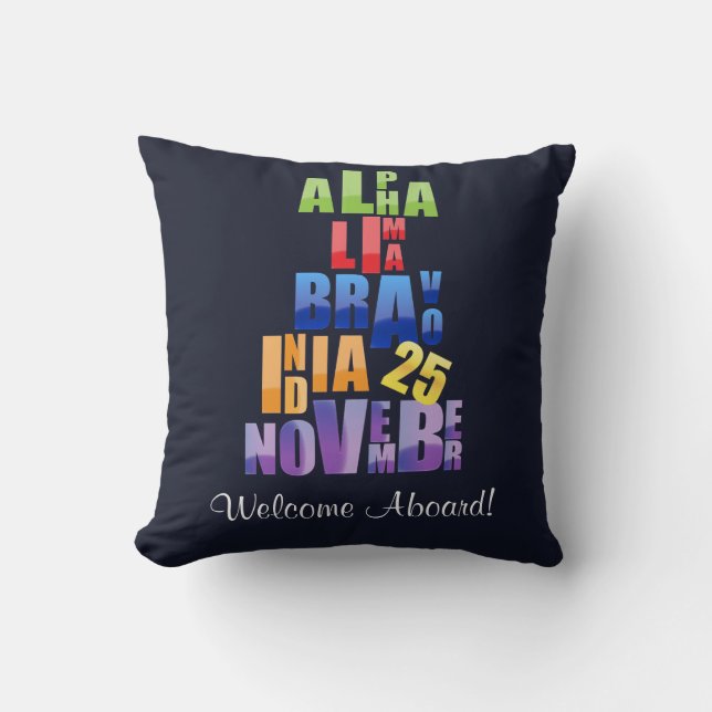 Coussin Albin 25 Alphabet phonétique (Recto)