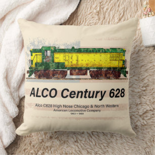 Coussin Alco C-628 Diesel Locomotive et drapeau américain