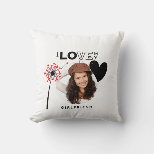 Coussin Alerte de la copine HOTTEST ! Photo I Love My GF A (Recto)